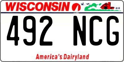 WI license plate 492NCG