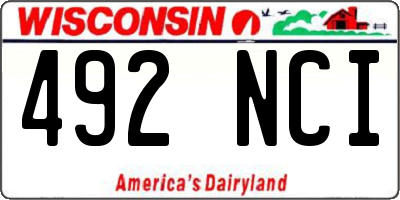 WI license plate 492NCI