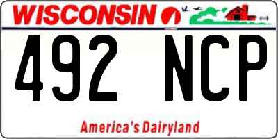 WI license plate 492NCP