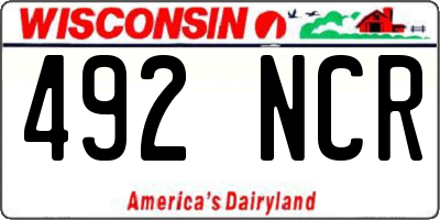 WI license plate 492NCR