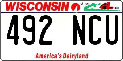 WI license plate 492NCU