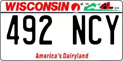 WI license plate 492NCY