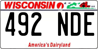WI license plate 492NDE