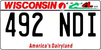WI license plate 492NDI