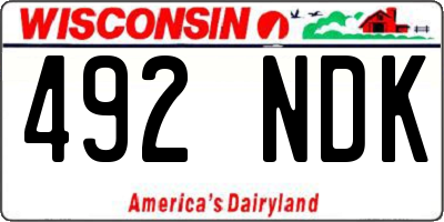 WI license plate 492NDK