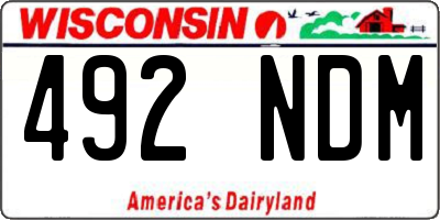 WI license plate 492NDM