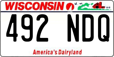 WI license plate 492NDQ