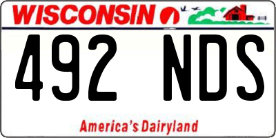 WI license plate 492NDS