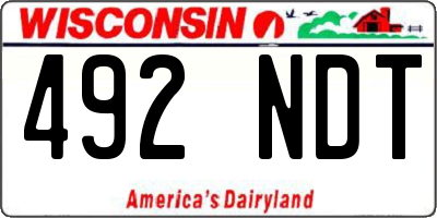 WI license plate 492NDT
