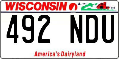 WI license plate 492NDU