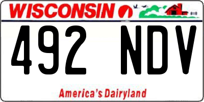 WI license plate 492NDV
