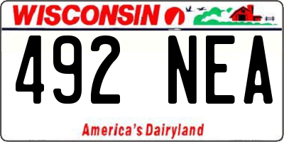 WI license plate 492NEA