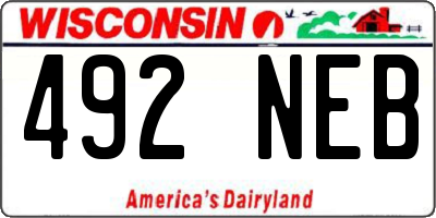 WI license plate 492NEB