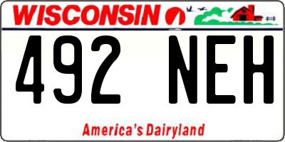 WI license plate 492NEH