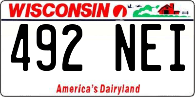 WI license plate 492NEI