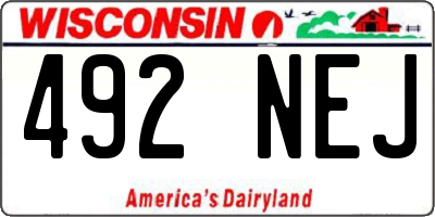 WI license plate 492NEJ