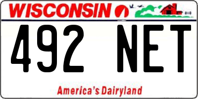 WI license plate 492NET
