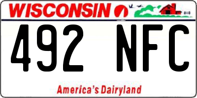 WI license plate 492NFC