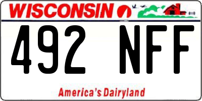 WI license plate 492NFF