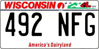 WI license plate 492NFG