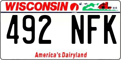 WI license plate 492NFK