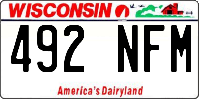 WI license plate 492NFM