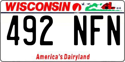 WI license plate 492NFN