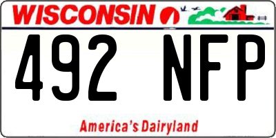 WI license plate 492NFP