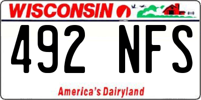 WI license plate 492NFS