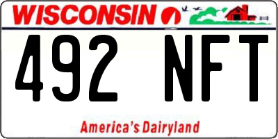 WI license plate 492NFT