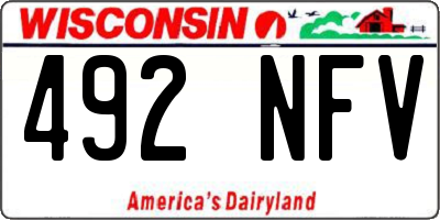 WI license plate 492NFV
