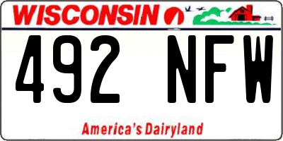 WI license plate 492NFW