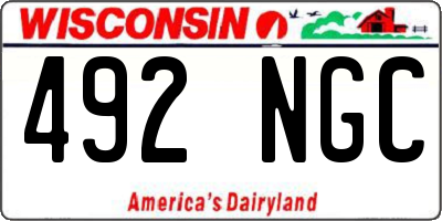 WI license plate 492NGC
