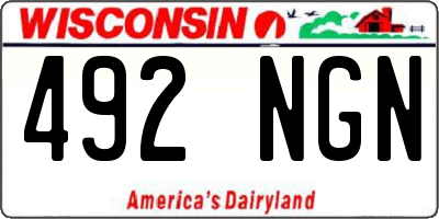 WI license plate 492NGN