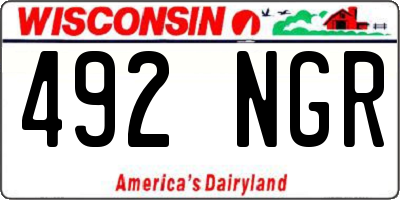 WI license plate 492NGR