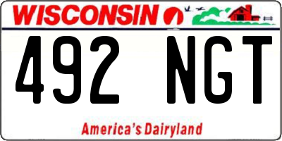 WI license plate 492NGT