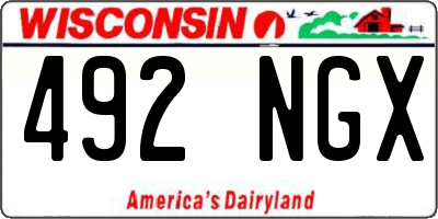WI license plate 492NGX