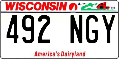 WI license plate 492NGY