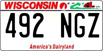 WI license plate 492NGZ