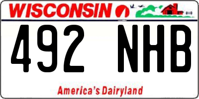 WI license plate 492NHB