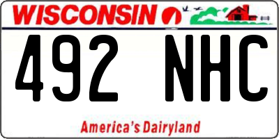 WI license plate 492NHC