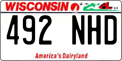 WI license plate 492NHD