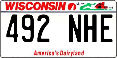 WI license plate 492NHE