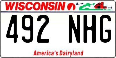 WI license plate 492NHG