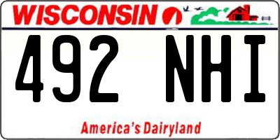 WI license plate 492NHI