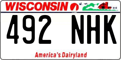 WI license plate 492NHK