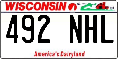 WI license plate 492NHL