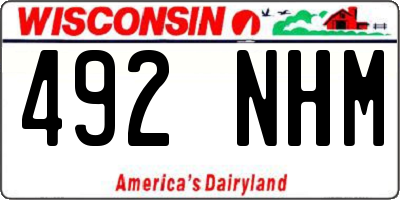 WI license plate 492NHM