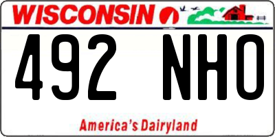 WI license plate 492NHO