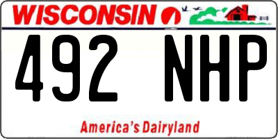 WI license plate 492NHP